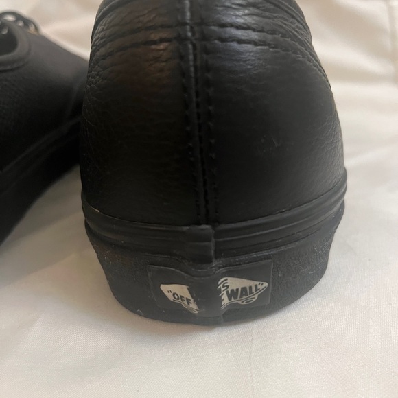 Vans Black Leather Shoes with Gold Accents - Picture 4 of 6